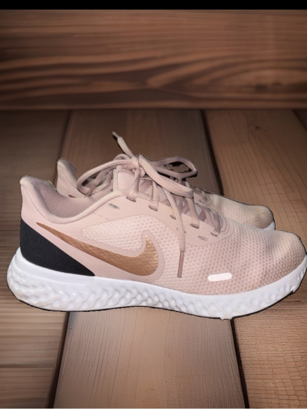 Nike Revolution 5 Low Top Lace-Up Running Sneakers Pink/White/Black US 7